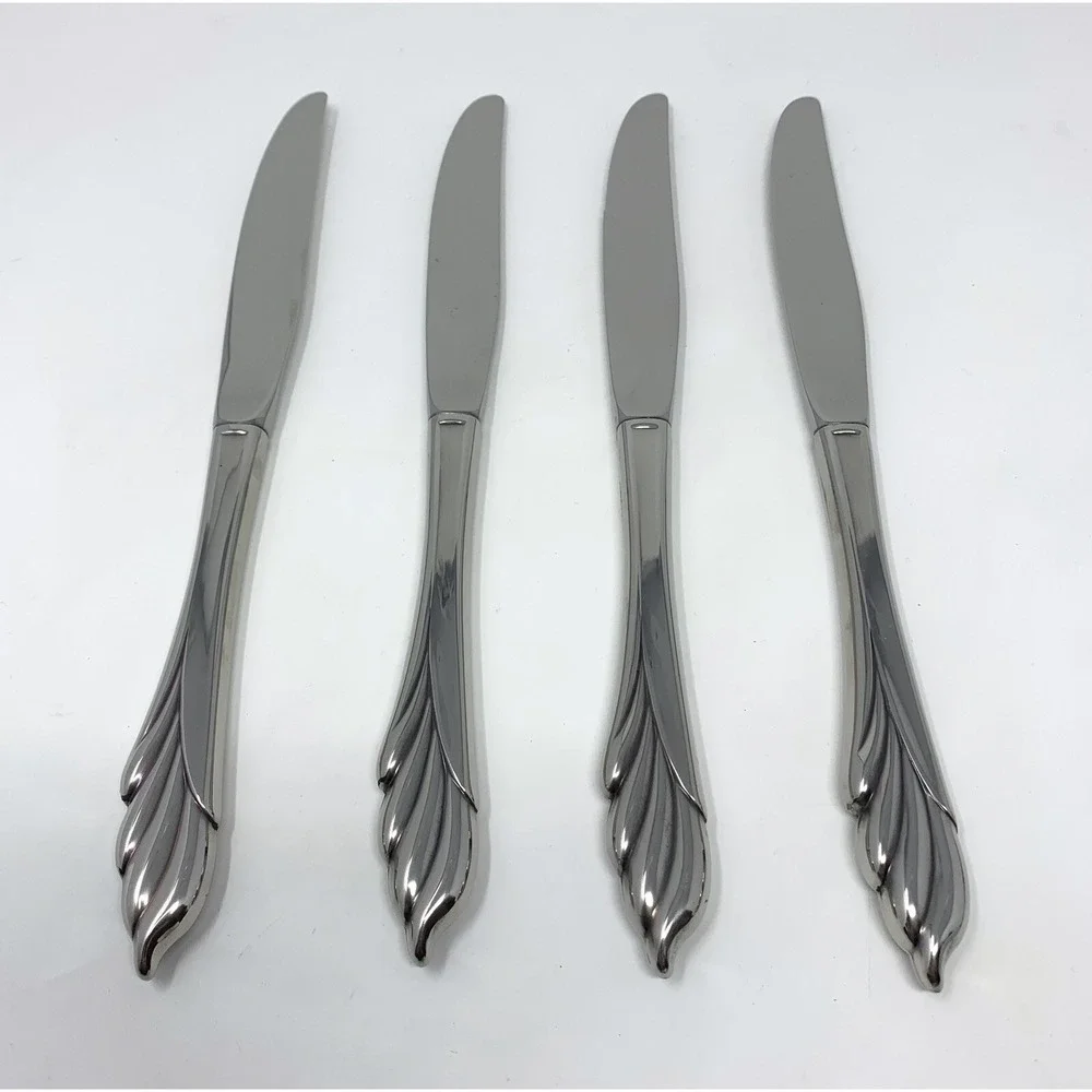 Lot of 4 Oneida USA 18/8 Stainless Steel Liberty's Light 4 Dinner Knives EUC